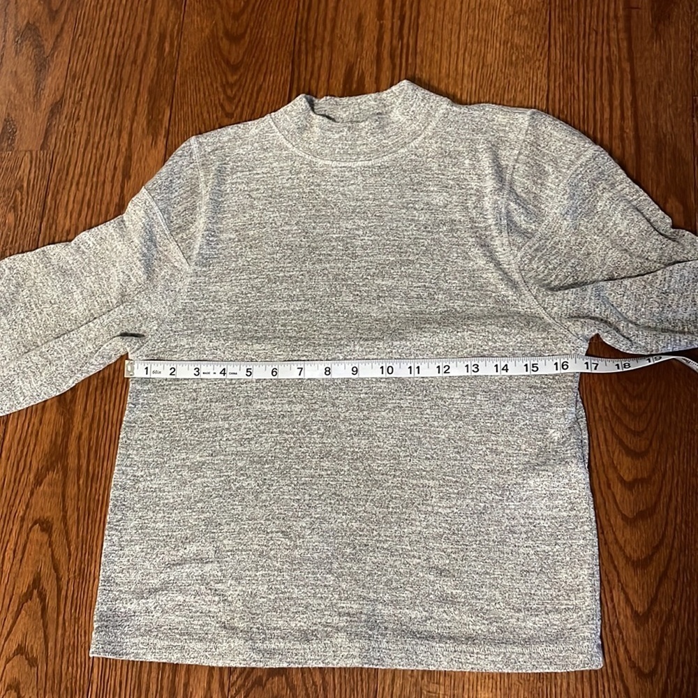 Rag and Bone Heather gray mock neck  long sleeve crop lightweight sweater Small - Picture 8 of 9